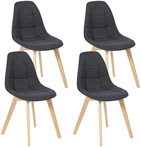 IDMarket - Lot de 4 chaises Gaby Grises en Tissu pour Salle à Manger Fiche Technique et Prix au Maroc