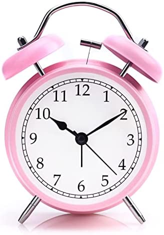 JEESA Réveil Double Cloche 4" Réveil Rétro Chevet Silencieux Fonctionne Piles Réveil Analogique avec Veilleuse pour Chambre à Coucher Voyage Réveil Bruyant (Rose) Fiche Technique et Prix au Maroc