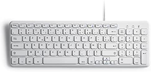 perixx PERIBOARD-213W Clavier USB Filaire et Silencieux - 36.7 x 12.1 x 1.8 cm - Design Compact avec pavé numérique - AZERTY Français - Blanc Fiche Technique et Prix au Maroc