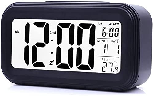 HeavenlyKraf Réveil Numérique, Alarm Réveil LED avec Température, Fonction Snooze, 12/24H Conversión, du Calendrier, pour Chambre à Coucher, Bureau, Cuisine, Noir Fiche Technique et Prix au Maroc