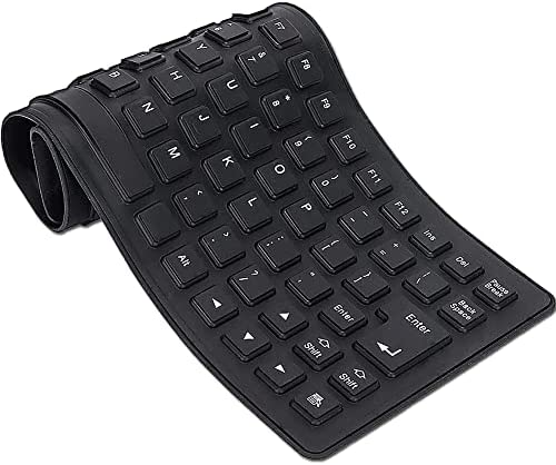 Clavier Muet à 85 Touches, Clavier Filaire en Silicone USB, Clavier en Silicone Souple étanche et Antipoussière, Clavier de Jeux Pliable, Clavier Tactile Doux pour Ordinateurs Portables PC(Le Noir) Fiche Technique et Prix au Maroc