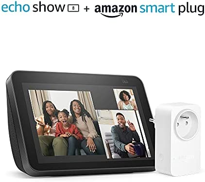 Echo Show 8 (2e génération, modèle 2021), Anthracite + Amazon Smart Plug (Prise connectée WiFi), Fonctionne avec Alexa - Kit de démarrage Maison connectée Fiche Technique et Prix au Maroc