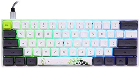 EPOMAKER SK61 61 Clé Clavier de Jeu Mécanique 60%, Clavier Gaming, Éclairage RGB, Personnalisable, Anti-Ghosting, Câble Type-C Amovible pour Win/Mac(Switch Gateron Optique Bleu,Clavier Panda)Avis,  Fiche Technique et Prix au Maroc