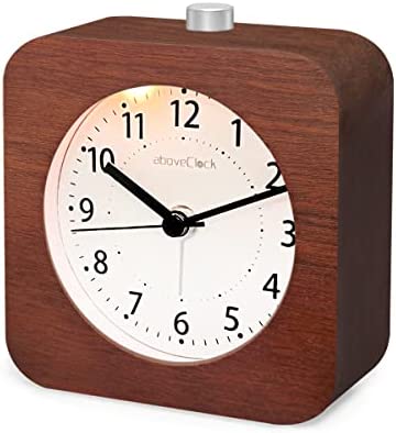 aboveClock Réveil Matin Bois, Réveil Analogique Silencieux sans Tic-Tac Reveil a Piles avec Fonction Snooze Lumière, Horloge à Aiguilles Alarme Sonore Croissante pour Famille/Bureau【Bois Foncé】 Fiche Technique et Prix au Maroc