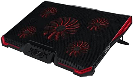 Gamium Refroidisseur Ordinateur Portable - Le Plus Puissant - Refroidissement Ultra Rapide - 5 Ventilateurs Ultra Silencieux - Refroidisseur PC Portable PS4 Xbox - Rouge et Noir Fiche Technique et Prix au Maroc