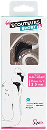 UPFIT - Ecouteurs pour Le Sport, kit écouteurs pour Le Sport - Forme Ergonomique - Puissance sonore: 90db - avec Prise Jack 3,5mm - Système Main Libre adapté à la Pratique du Sport Fiche Technique et Prix au Maroc