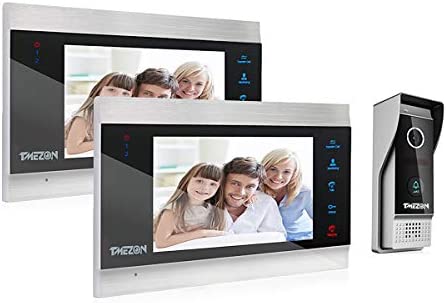 TMEZON 1080P Vidéo Interphone Visiophone Portier,2 * 7 Pouces LCD Moniteur,Sonnette de Caméra Filaire Vision Nocturne,Imperméable,Audio/Vidéo bidirectionnelle,Enregistrement/Instantané Avis, Fiche Technique et Prix au Maroc