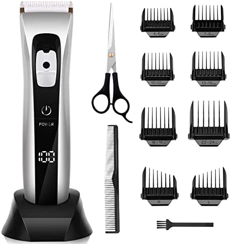 Tondeuse Cheveux Hommes sans Fil Professionnelle Tondeuse à Cheveux Électrique Lame en Céramique et Titane Réglable avec 8 Sabots Avis, Fiche Technique et Prix au Maroc