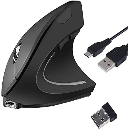 Souris sans Fil Rechargeable Souris Ergonomique Souris Verticale,Souris Optique 2.4GHz 800/1200/1600dpi, 5 Boutons pour Pc Ordinateur Portable/Mac Fiche Technique et Prix au Maroc