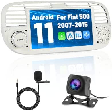Hikity Android 11 Autoradio Navigation GPS pour Fiat 500 2007-2015 Écran Tactile 7" Carplay Lecteur Multimédia de Voiture Unité Principale avec Android Auto HiFi WiFi BT SWC Mic Camera de Recul Blanc Fiche Technique et Prix au Maroc