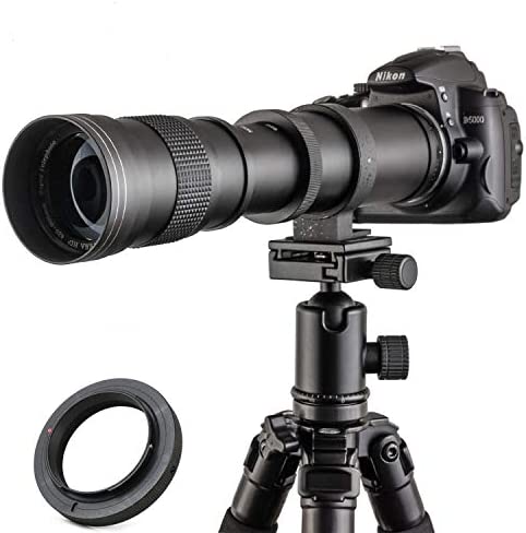 JITNU 420–800mm Super Téléobjectif Zoom Lentille Mise au Point Manuelle pour Nikon D5600 D5500 D5400 D5300 D5200 D5100 D5000 D3100 D3200 D3300 D3400 D3500 D90 D850 D750 D800 D7500 D7200 DSLR Fiche Technique et Prix au Maroc