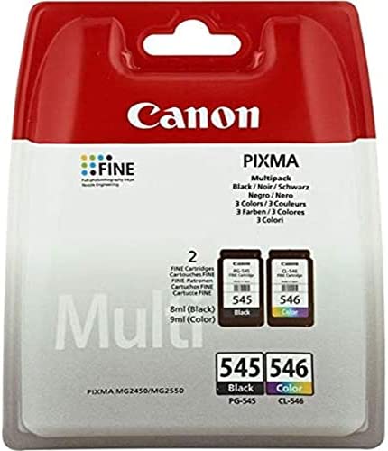 Canon PG-545 CL-546 Pack de 2 Cartouches Noir + Couleur (Multipack plastique) Fiche Technique et Prix au Maroc