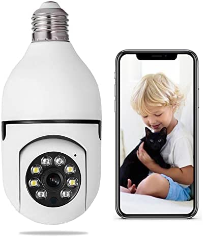 CURUK Caméra à ampoule 360 degrés 1080p avec vision nocturne WiFi sans fil Smart Home Caméra de surveillance extérieure Auto Tracking Caméra de surveillance avec audio et application téléphone Fiche Technique et Prix au Maroc