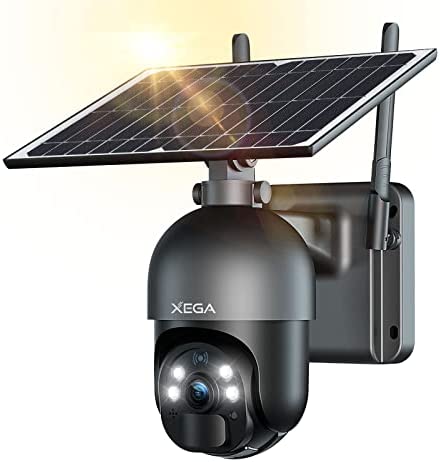Xega 3G/4G LTE caméra de sécurité extérieure sans Fil à énergie Solaire, 2K inclinable à 355°/95°, capteur de Mouvement PIR, Vision Nocturne, Conversation bidirectionnelle, Carte SIM Incluse. Fiche Technique et Prix au Maroc