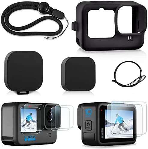 Etui en Silicone et Protection d'écran pour GoPro Hero 11/Hero 10/Hero 9 Black, Comprenant Un Housse en Silicone, 6 Protections d'écran en Verre trempé et 2 caches d'objectif pour GoPro 11/10/9 Fiche Technique et Prix au Maroc
