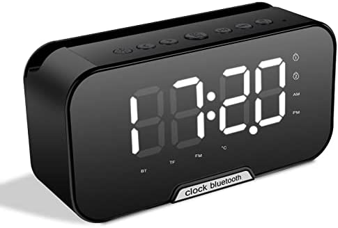 Qooloo Réveil Numérique, Réveil LED avec Fonction Bluetooth, 2 Luminosités Réglable, Température Port de USB, Double Réveil, Fonction Radio FM, 12/24 Heures (Noir) Fiche Technique et Prix au Maroc