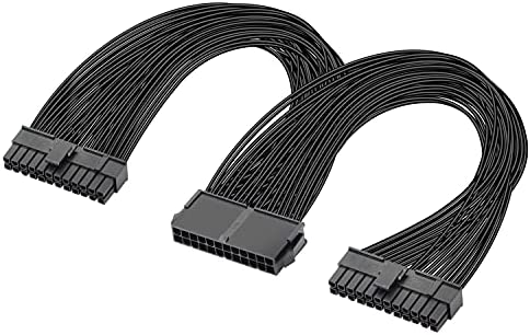 GELRHONR Double Alimentation PC 24 Broches ATX câble Adaptateur de Carte mère, 24 Broches (20 + 4) pour ATX câble d'extension de Carte mère PSU Femelle à mâle Y Splitter-1Ft Fiche Technique et Prix au Maroc