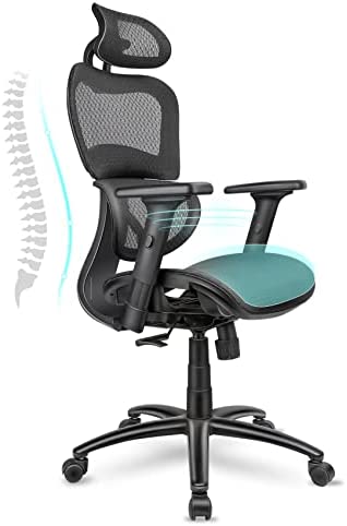 Komene Chaise de Bureau Ergonomique avec accoudoir 3D, Appui-tête, Support Lombaire, Angle et Hauteur de l'appui-tête réglables, pivotant à 360°, Fonction Bascule, pour Le Bureau et la Maison, Noir Fiche Technique et Prix au Maroc