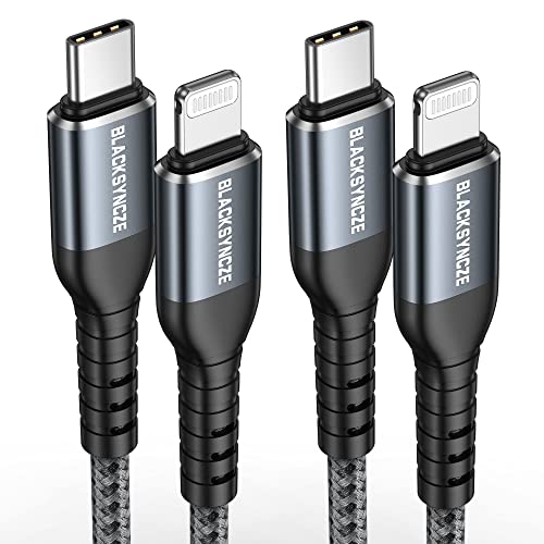 BLACKSYNCZE Câble USB C vers iPhone [2M/Lot de 2] Certifié MFi Câble USB C iPhone Charge Rapide Power Delivery pour iPhone 13 12 11 Pro Max 13 12 Mini 13 12 11 XR XS Max X 8 Plus 8 SE 2020 Fiche Technique et Prix au Maroc
