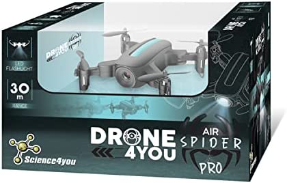 Science4you Drone Mini Air Spider PRO - Micro pour Enfants 8+ ans Débutant et Enfant qui aiment Drones Radiocommandés Jouets Électroniques 6 7 8 9 10 11 12+ Ans, 3571, noir Fiche Technique et Prix au Maroc