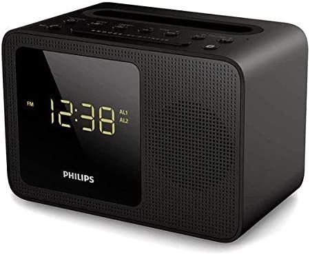 Philips Radio réveil avec Bluetooth, Noir, 12 x 12 x 21 cm Fiche Technique et Prix au Maroc