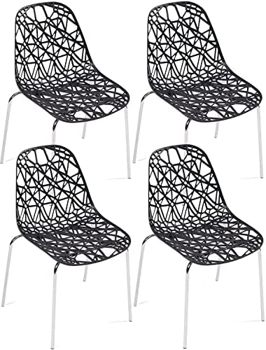 KAYELLES Lot de 4 chaises Cuisine Design Moderne IKO (Noir)Avis,  Fiche Technique et Prix au Maroc