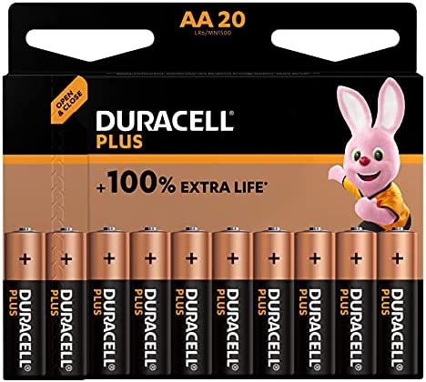 Duracell - Piles AA Plus, paquet de 20 Fiche Technique et Prix au Maroc