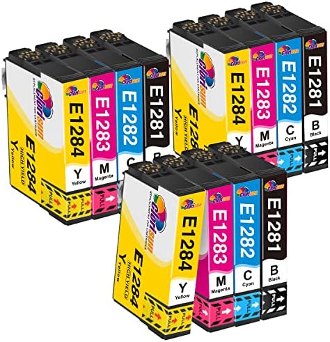 Clorisun T1285 Cartouche d'encre Compatible pour Epson T1281 T1282 T1283 T1284 avec Epson Stylus SX235W SX230 SX125 S22 SX130 SX420W SX425W SX430W BX305FW BX305F SX440W SX435W SX445W（12 Pack） Fiche Technique et Prix au Maroc