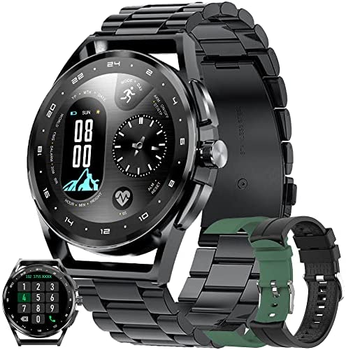 Montre Connectée Homme avec Appel Bluetooth 5.0/Numérotation, Smartwatch Compatible Samsung Huawei Xiaomi Android iOS Podometre Etanche IP68 GPS Partagé Montre Sport Cardiofrequencemetre (Noir) Fiche Technique et Prix au Maroc