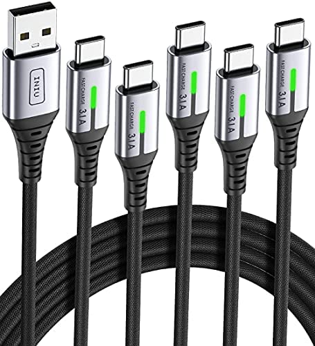 INIU Câble USB C, [5 Pack/3+2+2+1+1m] Charge Rapide Cable Type C Nylon Câble de Synchronisation Données Chargeur pour Samsung Galaxy S22 S21 S20 Google Pixel 7 Pro iPad OnePlus Huawei Switch PS5 Fiche Technique et Prix au Maroc