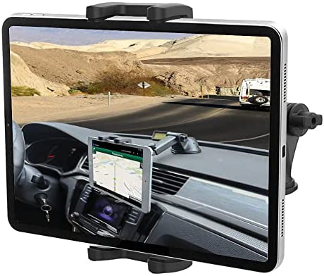 Cuxwill Support Tablette Voiture Ventouse pour 4-13" Appareil, Porte Tablette Tableau Bord Pare Brise, 360° Rotation Support Telephone pour iPad Pro Air Mini, Samsung Tab, Kindle Fire, iPhone Fiche Technique et Prix au Maroc