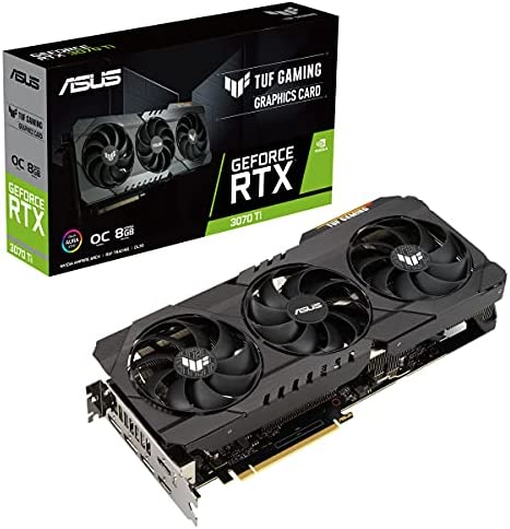 ASUS TUF GAMING NVIDIA GeForce RTX 3070 Ti OC Edition – Carte graphique gaming (8GB GDDR6X, PCIe 4.0, HDMI 2.1, DisplayPort 1.4a, Ventilateurs axiaux à double roulement à billes, GPU Tweak II) Fiche Technique et Prix au Maroc
