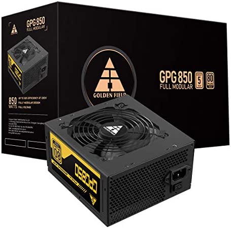 GOLDEN FIELD GPG 80+ Gold 850W Alimentation PC, Modulaire Complet, PFC Actif, Garantie de 5 Ans pour Boîtier PC Fiche Technique et Prix au Maroc