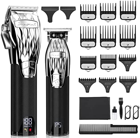 Ensemble de Tondeuse à Cheveux Professionnelle pour Homme, Kit de Tondeuse Cheveux et Tondeuse à Barbe Sans Fil, Tondeuse à Cheveux avec 5 Niveaux, Ensembles de Coupe de Cheveux avec Écran LCD Avis, Fiche Technique et Prix au Maroc