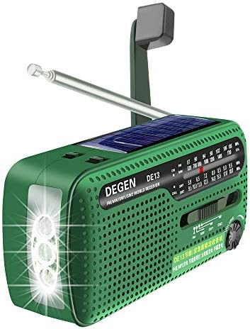 DEGEN DE13 Récepteur Solaire Coudé FM AM SW Avec Lampe de Poche à Lumière Vive / Alarme SOS / Téléphone Portable Rechargeable Pour Les Urgences et Les Activités de Plein Air (Vert) Fiche Technique et Prix au Maroc