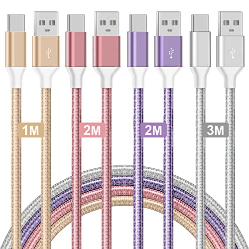 Lot de 4 câbles de charge USB C 1/2/2/3 m 3 A - Câble USB C rapide - Synchronisation de données USB A vers type C - Compatible avec Samsung Galaxy S22 S21 S20 S10 S9 S8 Plus, Huawei, HTC, LG, Sony Fiche Technique et Prix au Maroc