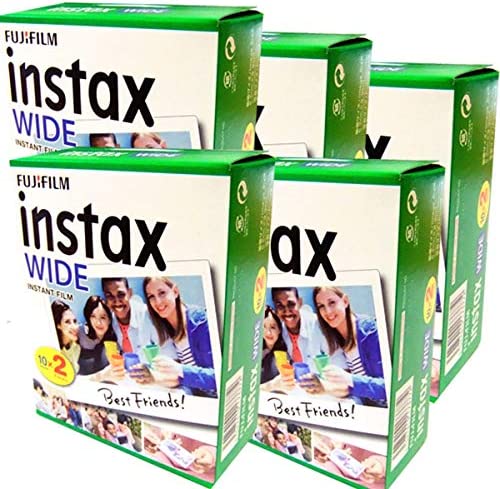 Fujifilm Instax Wide – Lot de 5 boîtes de 20 pellicules (100 photos format large) pour appareil photo instantané Fuji Instax 210 200 100 300 Fiche Technique et Prix au Maroc