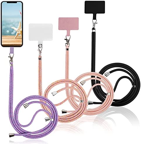Yoedge 4 pièces Universelle Lanières de Téléphone en Bandoulière avec Patch, Réglable Amovible en Nylon Pendentifs Collier de Longe Porte-clés Cordon pour Plupart de Téléphones Intelligents Fiche Technique et Prix au Maroc