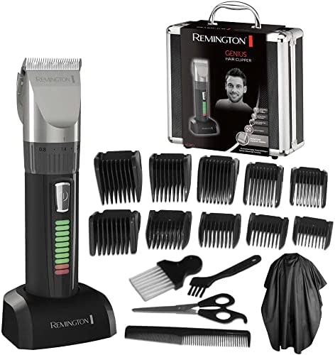 Remington Tondeuse Cheveux Hommes [Kit Professionnel] Genuis (Moteur Pro résistant, Lames Céramique Auto-Affûtées, Secteur/Sans fil, 10 Sabots, Mallette, Cape de Coiffeur) Tondeuse cheveux HC5811 Avis, Fiche Technique et Prix au Maroc