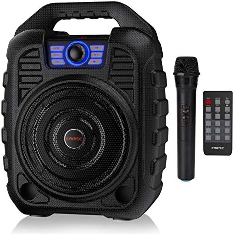 EARISE T26 Enceinte Bluetooth portable avec microphone sans fil rechargeable avec radio FM, fonction d'enregistrement, télécommande, support carte TF/USB Fiche Technique et Prix au Maroc