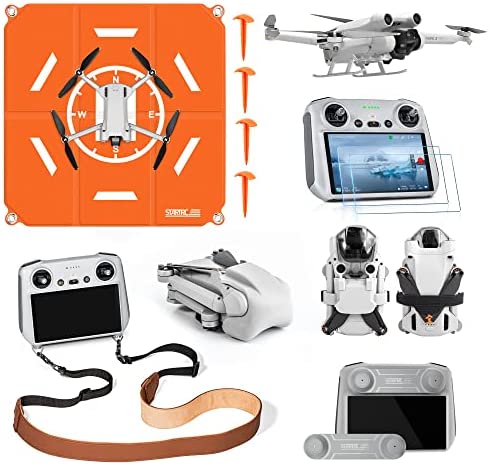 STARTRC Mini 3 Pro Accessories Bundle 7 in 1, Landing Pad,Landing Gear,Glass,Lanyard Neck Strap, Gimbal Protector,Joystick Protector,Propeller Holder Strap pour DJI Mini 3 Pro Accessories Fiche Technique et Prix au Maroc