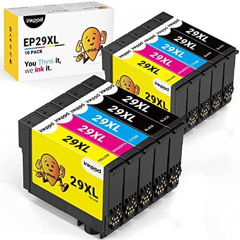 iNKPAD 29XL Cartouche d'encre Compatible Remplacement pour EPSON 29 29XL pour XP-342 XP-432 XP-442 XP-445 XP-255 XP-235 XP-345 XP-435 XP-245 XP-247 XP-332 (10 Pack)Avis,  Fiche Technique et Prix au Maroc