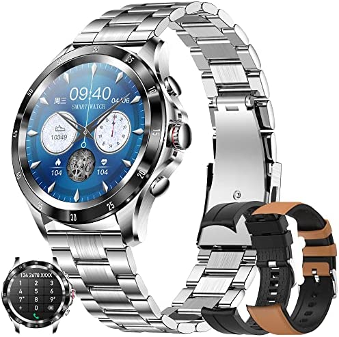 Montre Connectée Homme 2022 avec Appel/Numérotation Bluetooth Smartwatch Sport IP68 avec SpO2/Fréquence Cardiaque/Sommeil/Lecteur Musique/Podomètre Bracelet Intelligent pour Android iOS (Noir Argent) Fiche Technique et Prix au Maroc