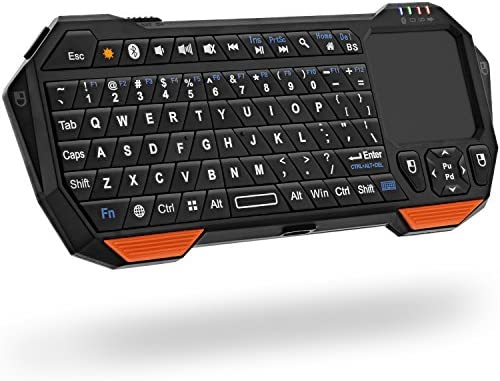 Fosmon Mini Clavier Bluetooth (Clavier QWERTY), Poids léger Portable sans Fil avec pavé Tactile intégré, Compatible avec Apple TV, PS4, Lunettes HTPC/IPTVVR, Smartphones et Plus Fiche Technique et Prix au Maroc
