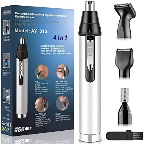 Cleanfly - 4 en 1 USB rechargeable Tondeuse électrique pour le nez et les oreilles ,Tondeuse à sourcils indoloreet professionnelle pour les hommes et les femmes Avis, Fiche Technique et Prix au Maroc