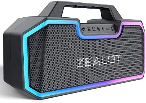 ZEALOT Haut-Parleur Bluetooth,Enceinte Bluetooth puissante 60 W, Basse stéréo,Haut-Parleur étanche IP67, Batterie 14400 mAh, 40 Heures de Lecture, Carte TF, AUX, USB Enceinte Portable Fiche Technique et Prix au Maroc