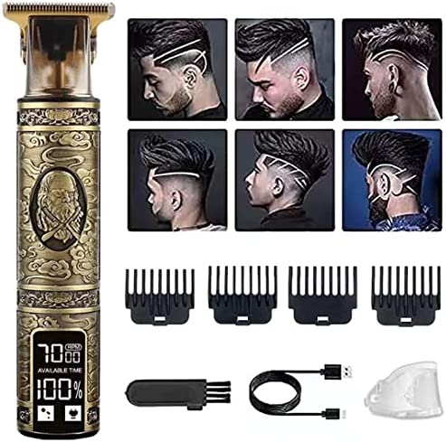 Tondeuse à cheveux professionnelle, 0mm Tondeuse à barbe T Blade électrique pour hommes USB rechargeable Avec 4 peignes à fixer Avis, Fiche Technique et Prix au Maroc