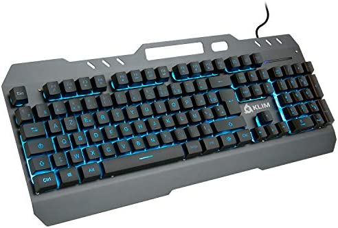 KLIM Lightning NOUVEAUTÉ 2022 - Clavier Gamer Semi-Mécanique avec Rétroéclairage RGB + Châssis en Métal et Touches Durables + Clavier PC PS4 PS5 à Sensation Mécanique + Garanti 5 Ans Fiche Technique et Prix au Maroc