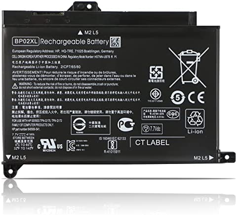 ANTIEE BP02XL 849909-850 Batterie pour HP Pavilion Notebook PC 15 15-AU000 15-AU010WM 15-AU018WM 15-AU020WM 15-AU062NR 15-AU123CL 15z-AW000 TPN-Q172 849569-421 849569-542 7.7V 41Wh Fiche Technique et Prix au Maroc