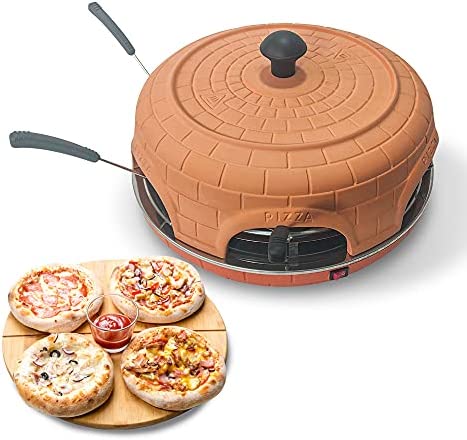 BluMill Four à pizza électrique avec couvercle en argile pour une chaleur uniforme, pelles à pizza, emporte-pièce et recettes, convient pour 6 personnes Avis, Fiche Technique et Prix au Maroc